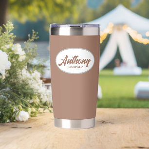 Botella Aislada Mocha Estilizada Boda Groomsman