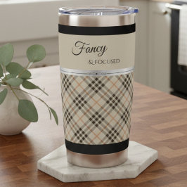 Botella Aislada Modern Beige Fancy and Focused Boutique Plaid