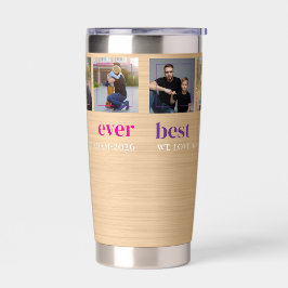 Botella Aislada Moderno MEJOR PAPÁ DEL MUNDO 3 Fotos Personalizada