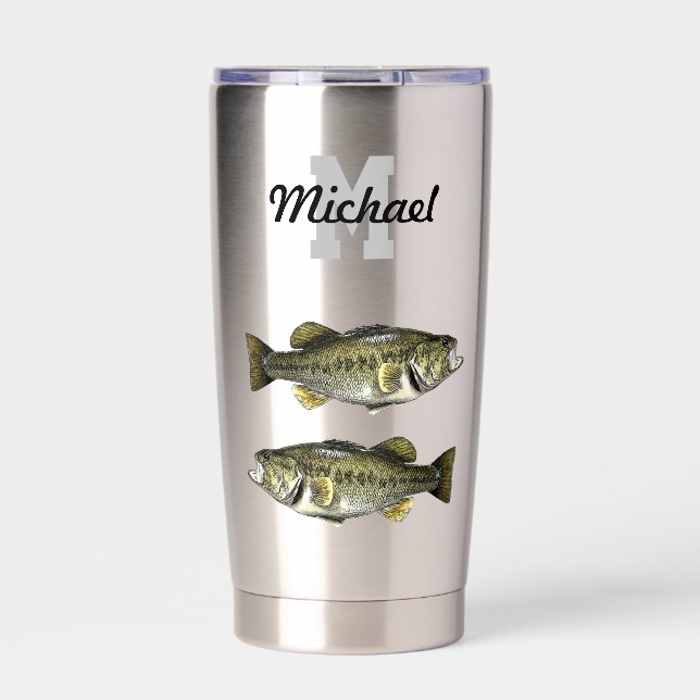 Botella Aislada Monograma Bass Fishing Guay Sports Largemouth (Frente)