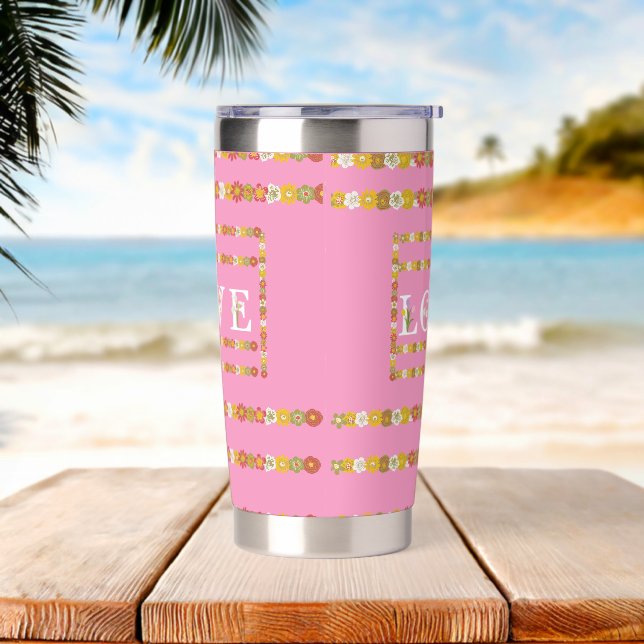 Botella Aislada Monograma Daisy Rústico Amor Floral (Playa)