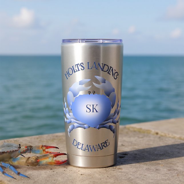 Botella Aislada Monograma de azotes con cangrejo azul (Subido por el creador)