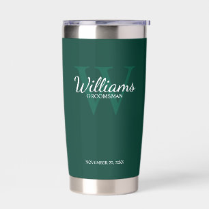 Botella Aislada Monograma de guión personalizado y Groomsmen de no