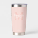 Botella Aislada Monograma y nombre de la dama de honor personaliza<br><div class="desc">Los regalos personalizados de Bridesmaids presentan el nombre personalizado de la dama de honor en el estilo de tipo de letra blanco clásico y monograma en el estilo de tipo de letra serif rosa clásico y rosa negro como fondo con título y fecha boda en el estilo de tipo de...</div>