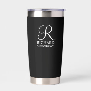 Botella Aislada Monograma y nombre del Groomsman personalizado