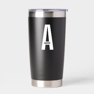 Botella Aislada Monograma y nombre negrita personalizado moderno