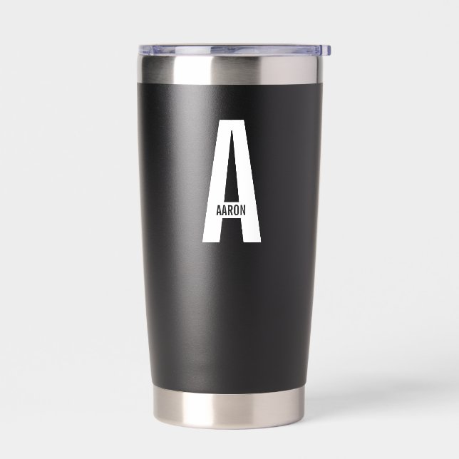 Botella Aislada Monograma y nombre negrita personalizado moderno (Izquierdo)