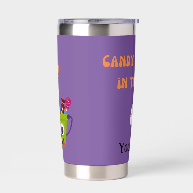 Botella Aislada Monstruo púrpura en entrenamiento Halloween person (Izquierdo)