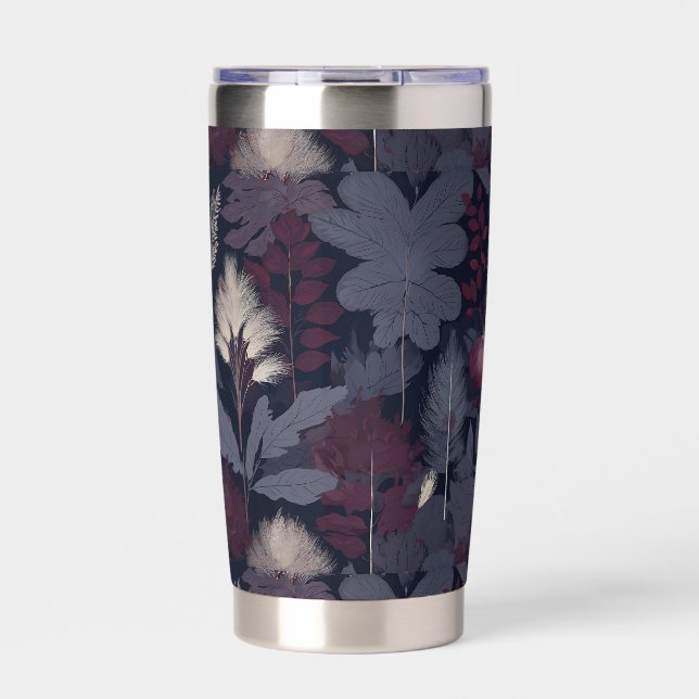 Botella Aislada Moody Plum Fig Botanical Stainless Steel Tumbler (Frente)