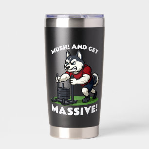 Botella Aislada Mush y Ponte Masivo – Divertido Husky Empuja Trine
