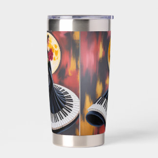 Botella Aislada Música de Piano Elegante Diseño Artístico Femenino