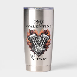 Botella Aislada My Valentine has a V-Twin, Biker style