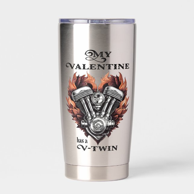 Botella Aislada My Valentine has a V-Twin, Biker style (Detrás)