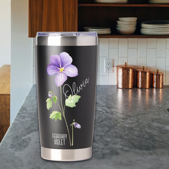 Botella Aislada Nacimiento Flor Mes Febrero Nombre de Violeta (Subido por el creador)
