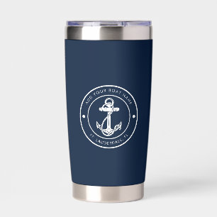 Botella Aislada Nombre de barco náutico Ancla Personalizado