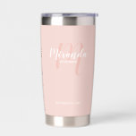 Botella Aislada Nombre de la dama de honor personalizada de escrit<br><div class="desc">Añada un toque personal a su boda con un regalo personalizado para la dama de honor. Este diseño presenta el nombre personalizado de la dama de honor en un estilo de letra de escritura moderno y blanco y un monograma en un estilo de tipo de letra de escritura moderno y...</div>