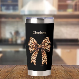 Botella Aislada Nombre del arco del leopardo negro