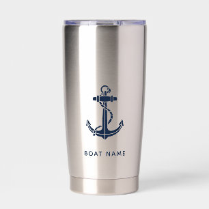 Botella Aislada Nombre del barco del ancla náutica personalizado