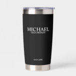 Botella Aislada Nombre del Groomsman personalizado clásico<br><div class="desc">Regalos clásicos personalizados de Groomsman que incluyen el nombre,  el título y la fecha de boda del tipografía de un groomman personalizado en un estilo clásico de letra serif. También perfecto para el Mejor Hombre,  Padre de la Novia y más.</div>