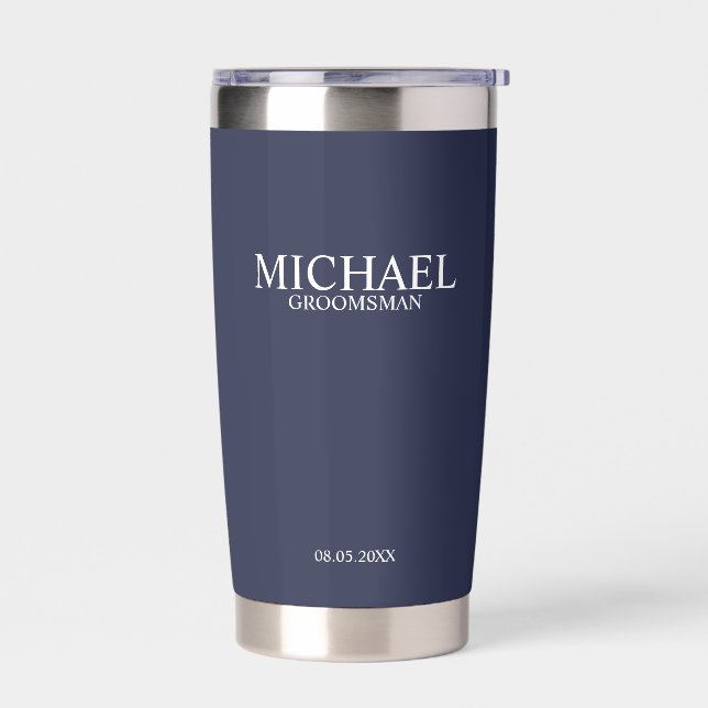 Botella Aislada Nombre del Groomsman personalizado clásico (Izquierdo)