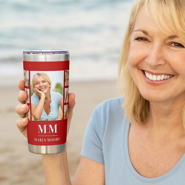 Botella Aislada Nombre del monograma del collage de fotos en blanc (Subido por el creador)