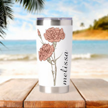 Nombre Floral Personalizado Elegante Clavel Person
