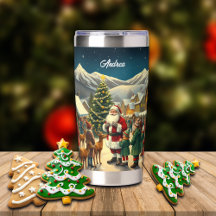 Nombre personalizado Ilustracion navideño vintage