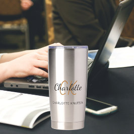 Botella Aislada Nombre simple de las iniciales del monograma