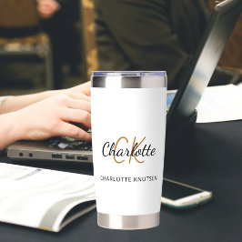 Botella Aislada Nombre simple de las iniciales del monograma