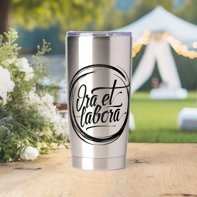 Botella Aislada Ora et labora (Boda (girado))