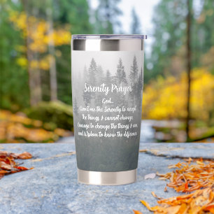 Botella Aislada Oración de serenidad Bosque Misty