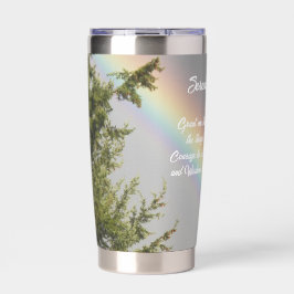 Botella Aislada Oración inspiradora de Serenidad Arcoiris