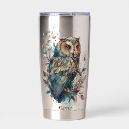 Botella Aislada Ornate Owl