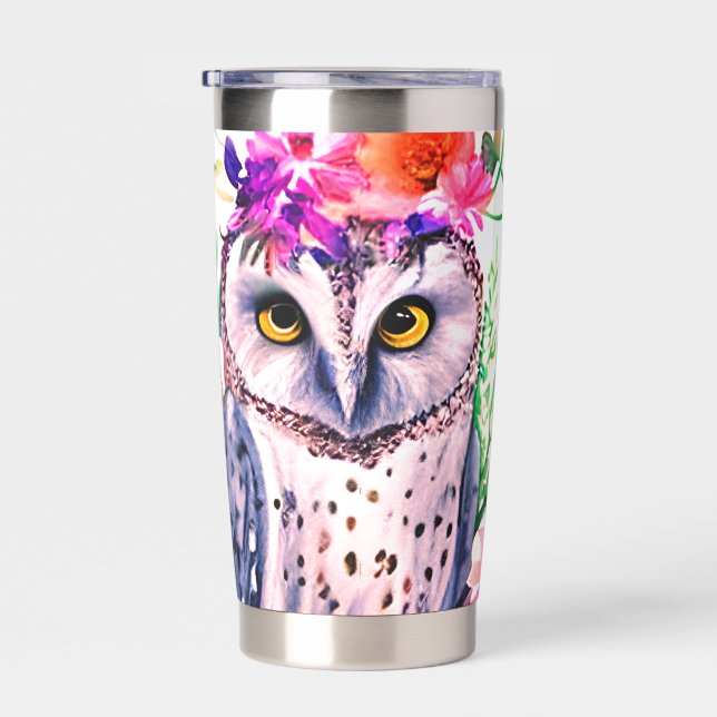 Botella Aislada Oveja floral acuarela personalizada (Derecha)