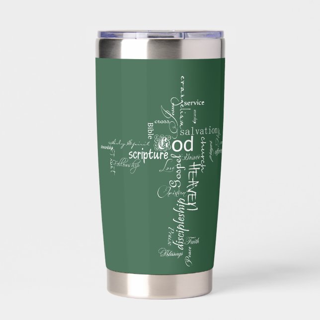 Botella Aislada palabras cristianas cruz personalizadas (Frente)