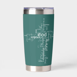 Botella Aislada palabras cristianas cruz personalizadas