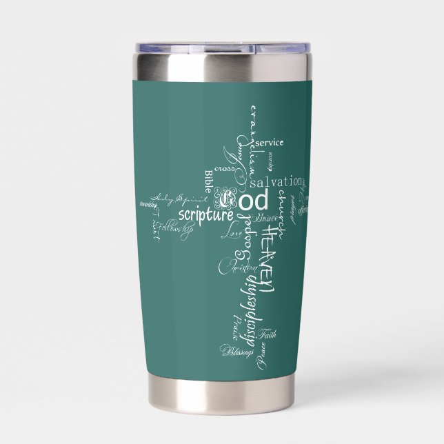 Botella Aislada palabras cristianas cruz personalizadas (Frente)