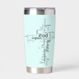 Botella Aislada palabras cristianas cruz personalizadas