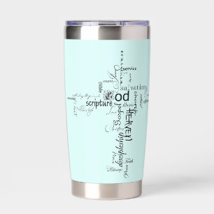Botella Aislada palabras cristianas cruz personalizadas