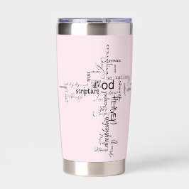 Botella Aislada palabras cristianas cruz personalizadas