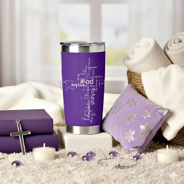 Botella Aislada palabras cristianas cruz personalizadas