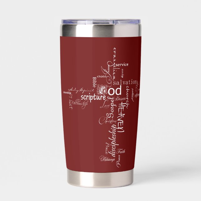 Botella Aislada palabras cristianas cruz personalizadas (Frente)