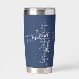 Botella Aislada palabras cristianas cruz personalizadas