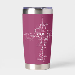 Botella Aislada palabras cristianas cruz personalizadas