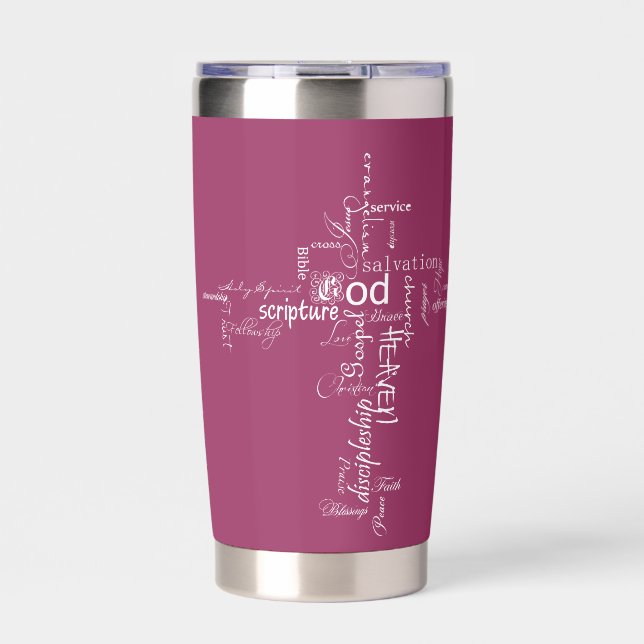 Botella Aislada palabras cristianas cruz personalizadas (Frente)