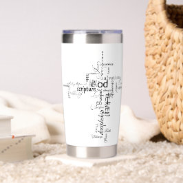 Botella Aislada palabras cristianas cruz personalizadas