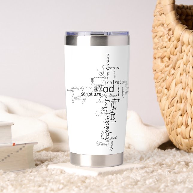 Botella Aislada palabras cristianas cruz personalizadas (Sala de estar (girado))