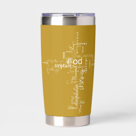 Botella Aislada palabras cristianas cruz personalizadas