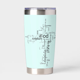 Botella Aislada Palabras cristianas cruzadas personalizadas