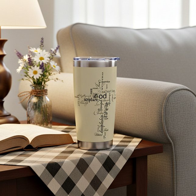 Botella Aislada Palabras cristianas cruzadas personalizadas (Subido por el creador)